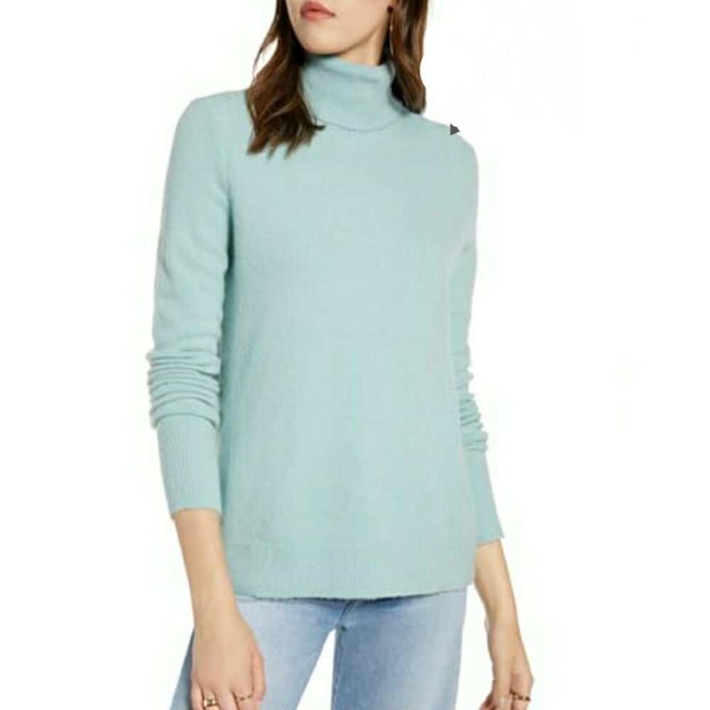 Halogen turtleneck sweater in blue raindrop‎ - Size XS